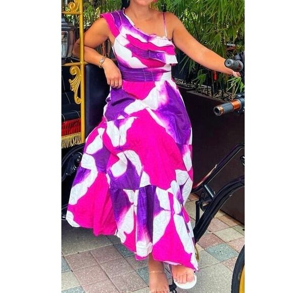 Busayo Tie Dye One Shoulder Dress Size 14 MSRP $655 - Picture 10 of 13